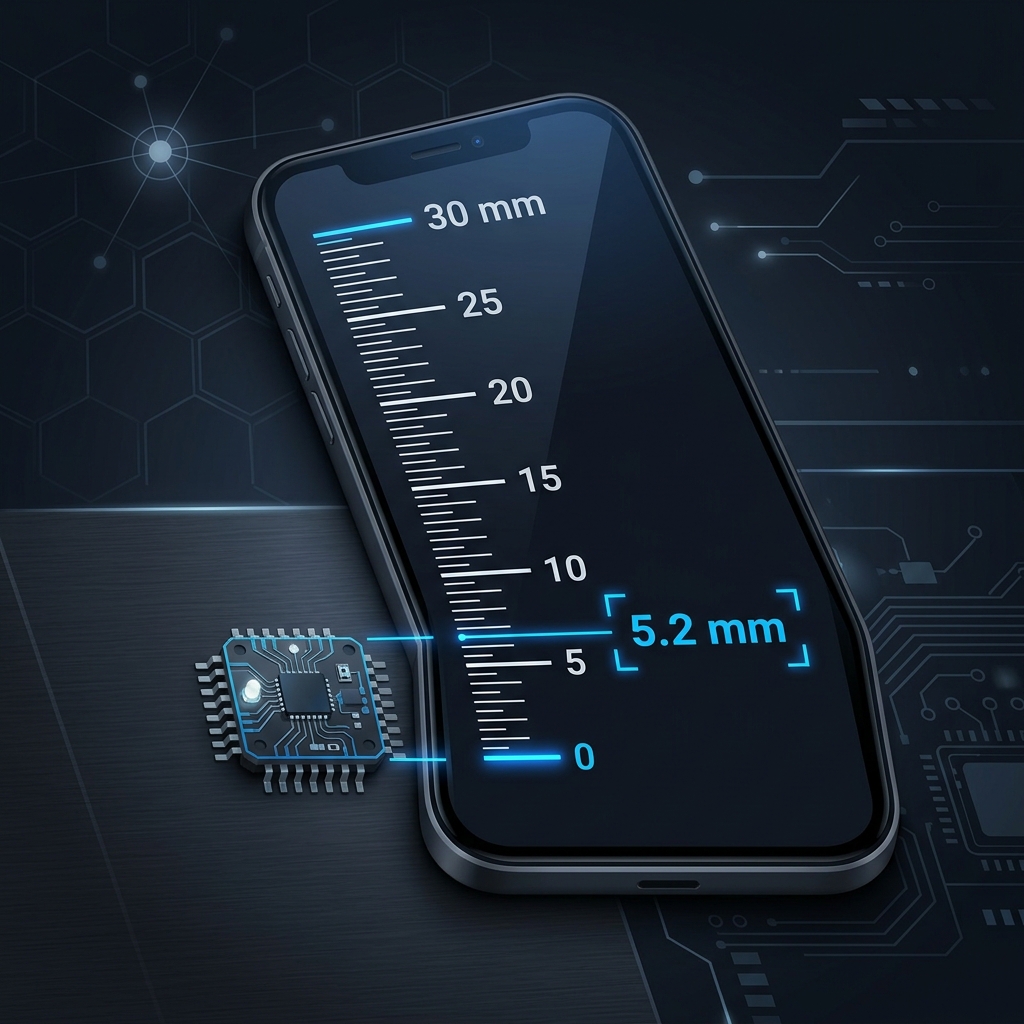 linijka w telefonie pokazana na ekranie smartfona